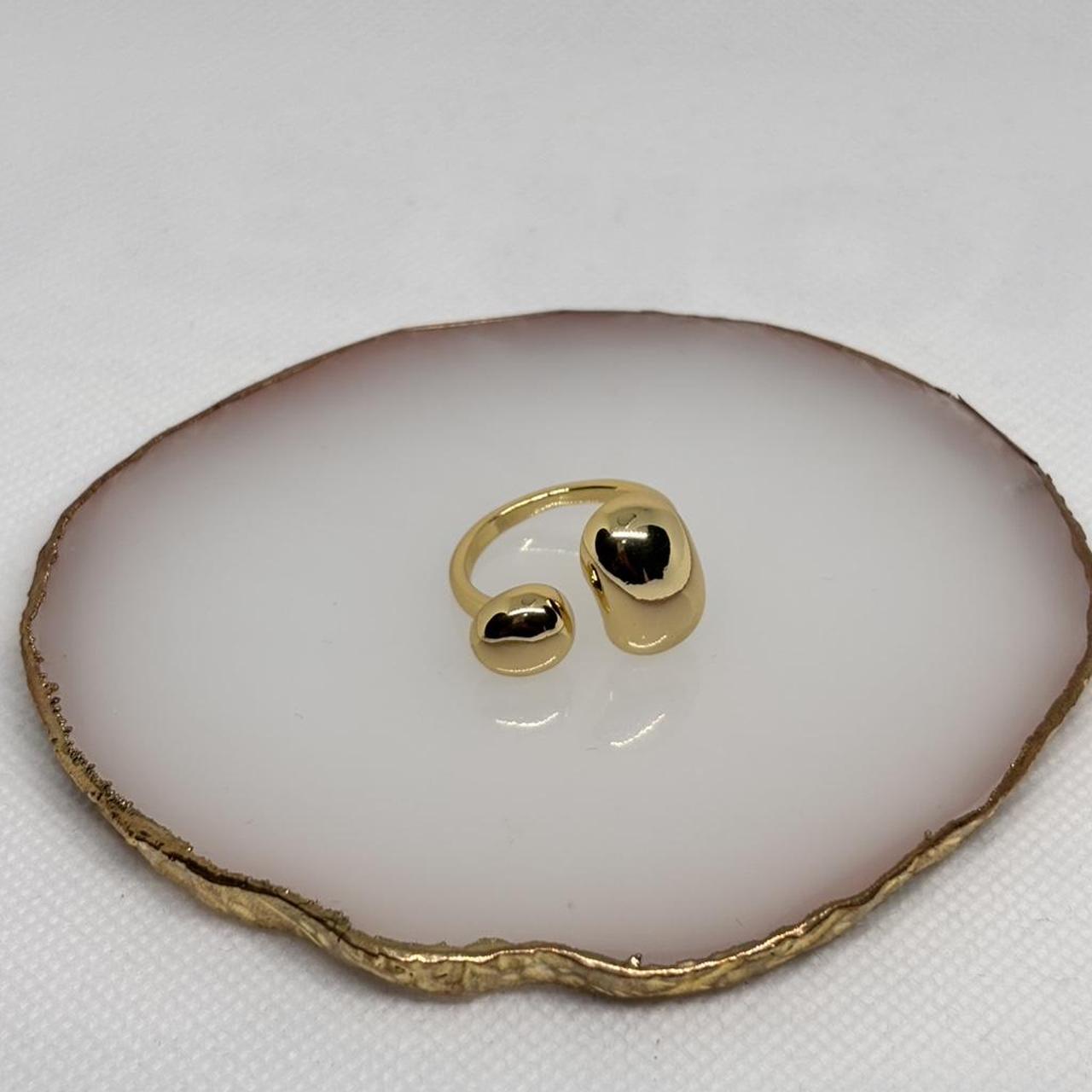 Women's Ring - Gold – Double bubble ring, stainle… - image 2