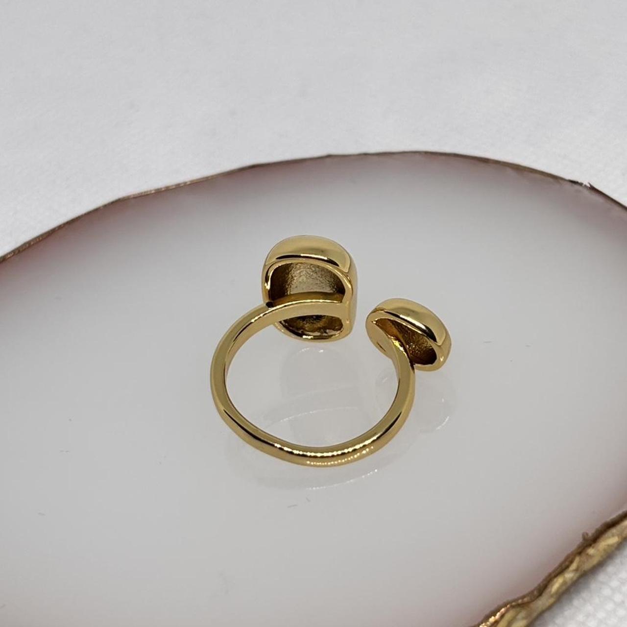 Women's Ring - Gold – Double bubble ring, stainle… - image 3