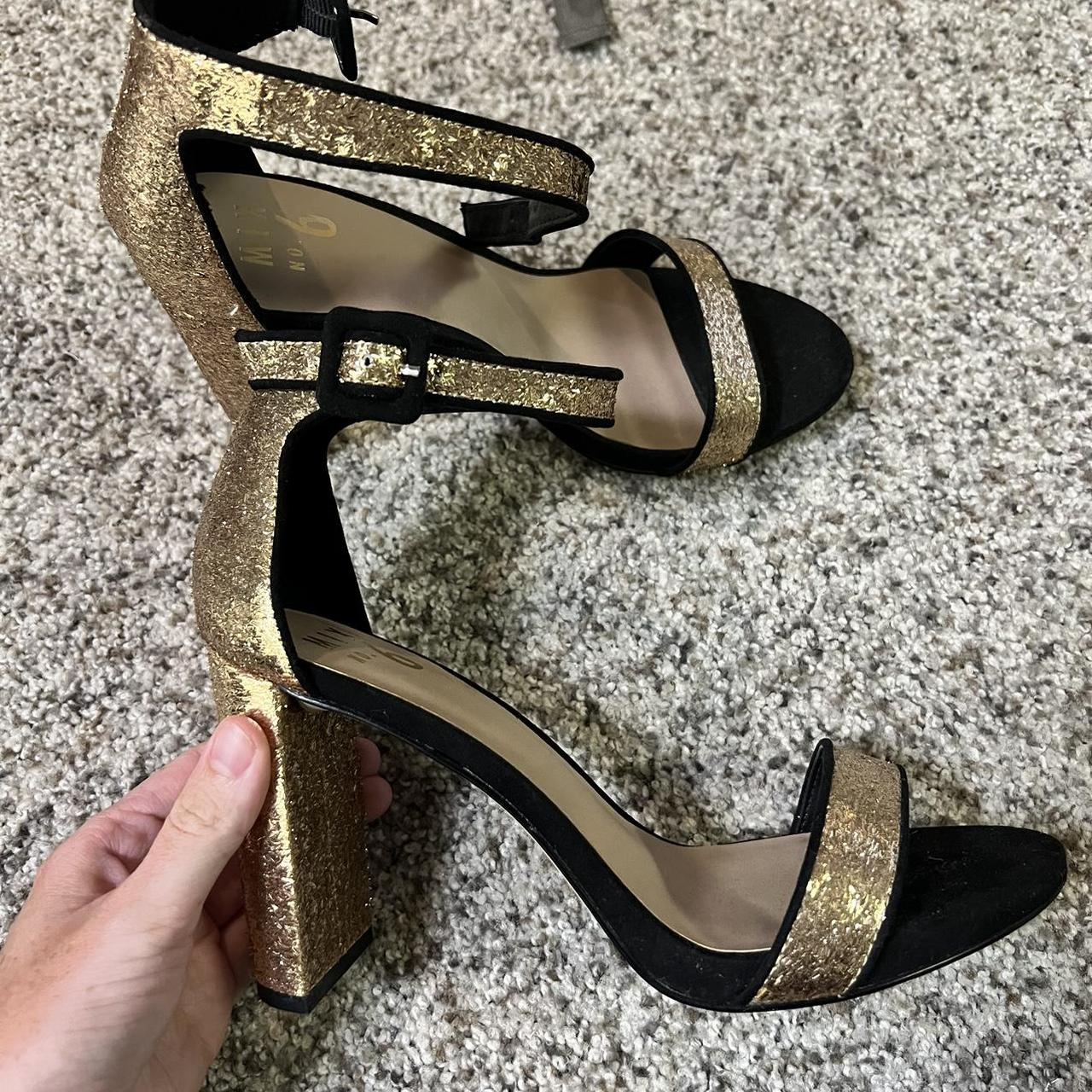 Black and sale gold glitter heels