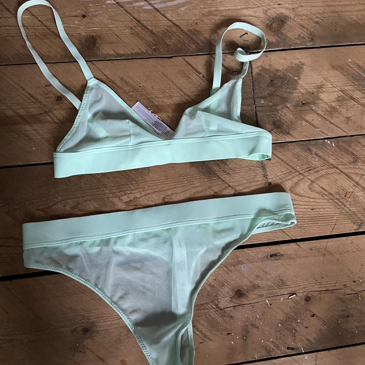Triangle baby blue torquise mint green underwear set... Depop
