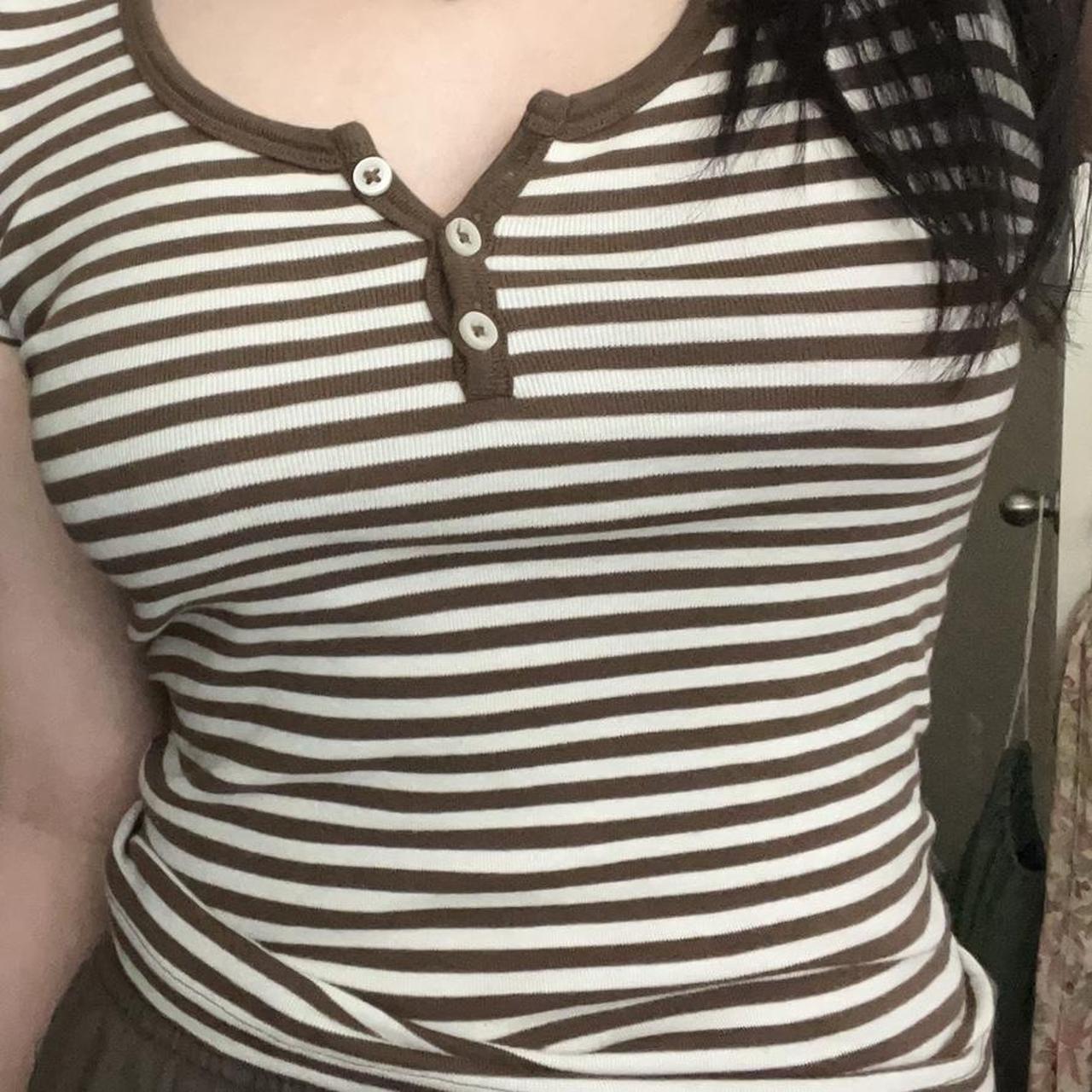 paypal only!! brandy melville brown zelly top no... Depop