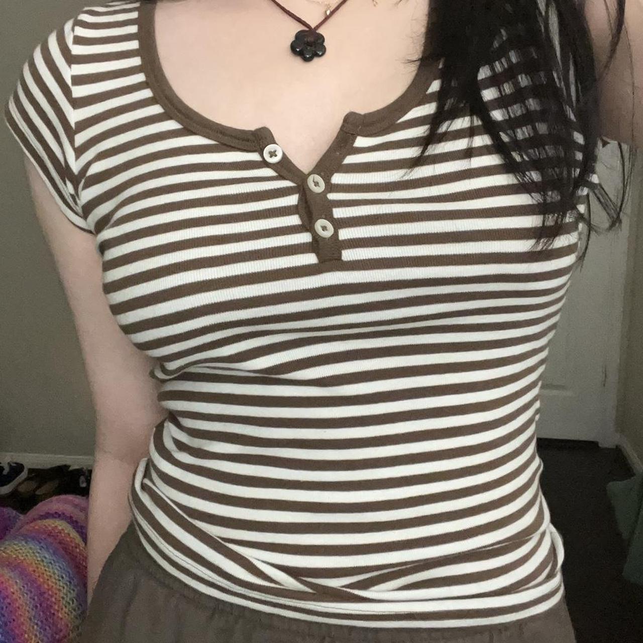 paypal only!! brandy melville brown zelly top no... Depop