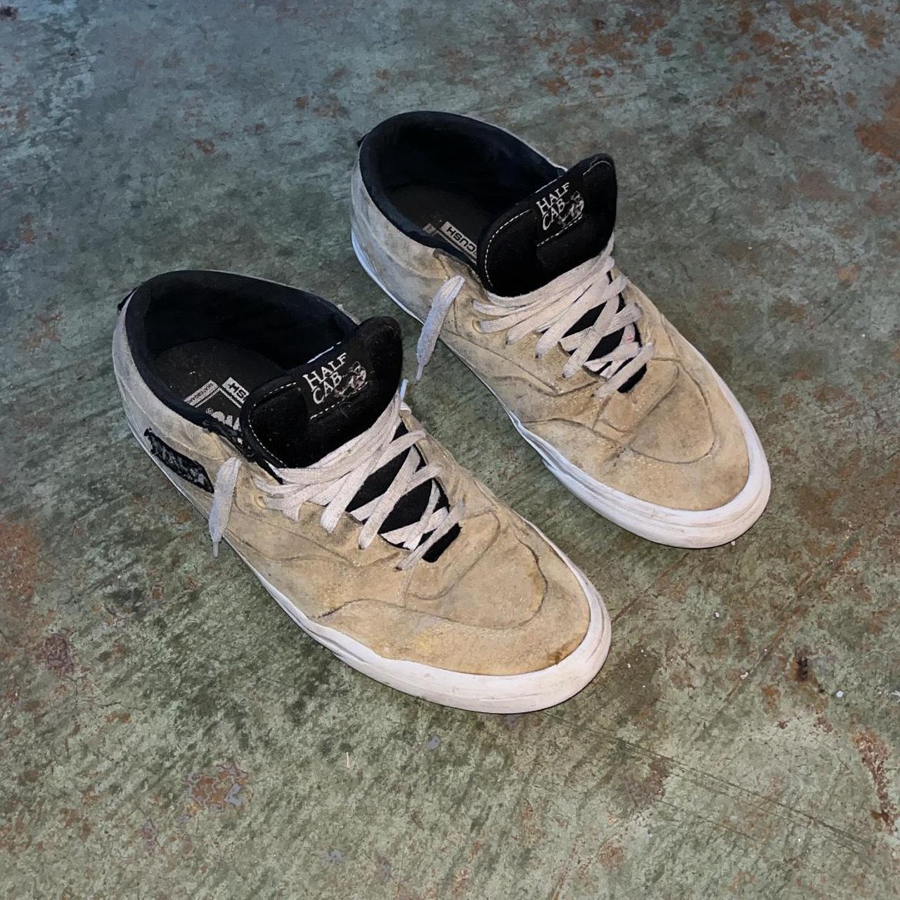 Tan suede vans half cabs. Size 11. The suede is... Depop