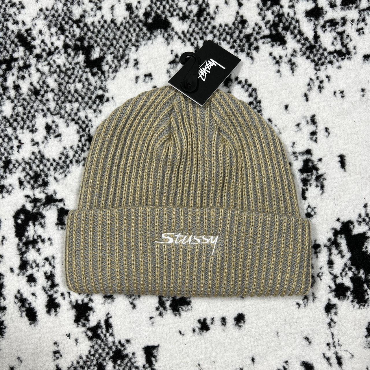 RARE STUSSY KNIT STRIPED CUFF BEANIE HAT HARD TO... - Depop