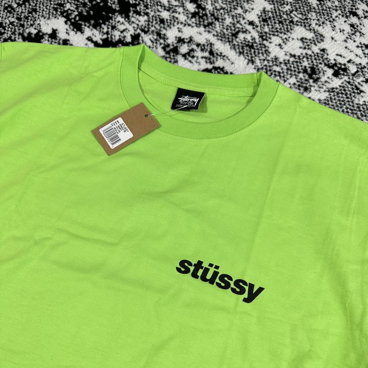 stussy lime green t shirt