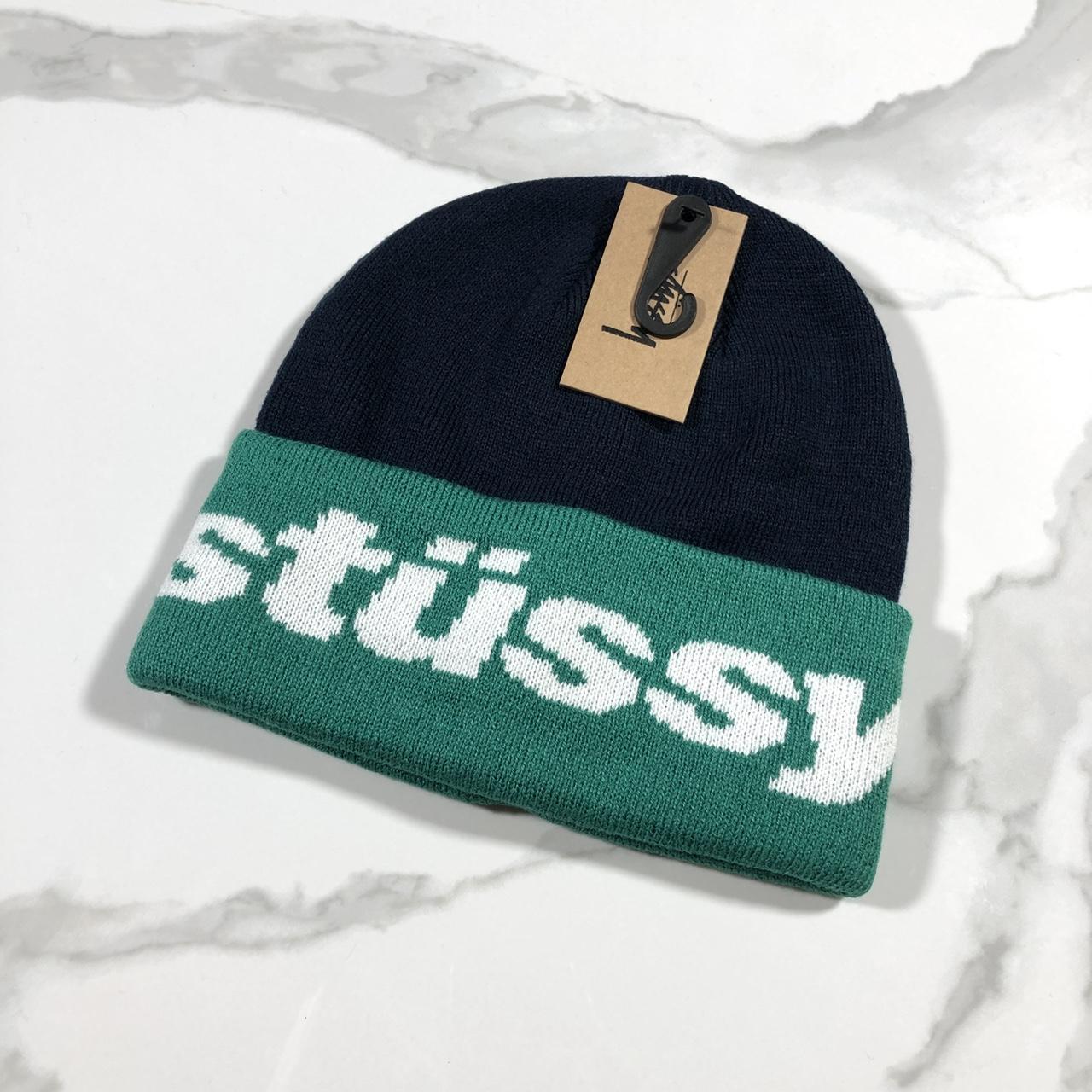 STUSSY HELVETICA JACQUARD BEANIE HAT, ⚠️PLEASE REFER...