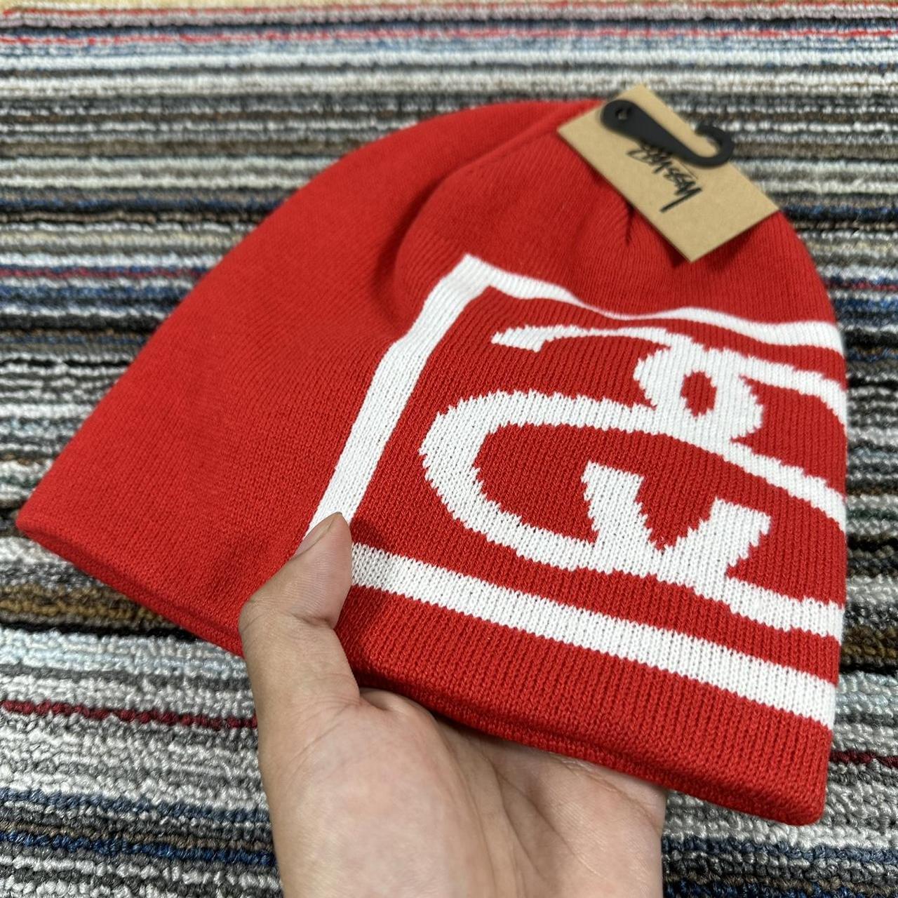 STUSSY SS LINK SKULLCAP BEANIE HAT IN RED HARD TO - Depop