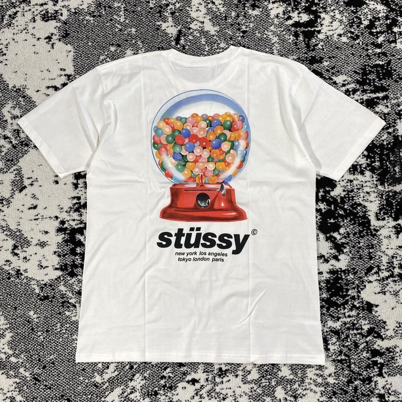 STUSSY GUMBALL TEE -WHITE-, In stock for size M &