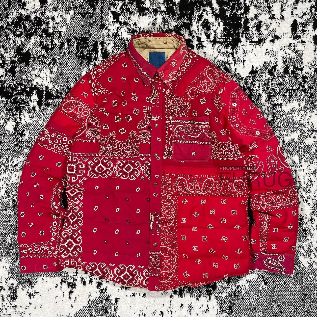 VISVIM ICT KERCHIEF DOWN JKT RED BANDANA OG - Depop