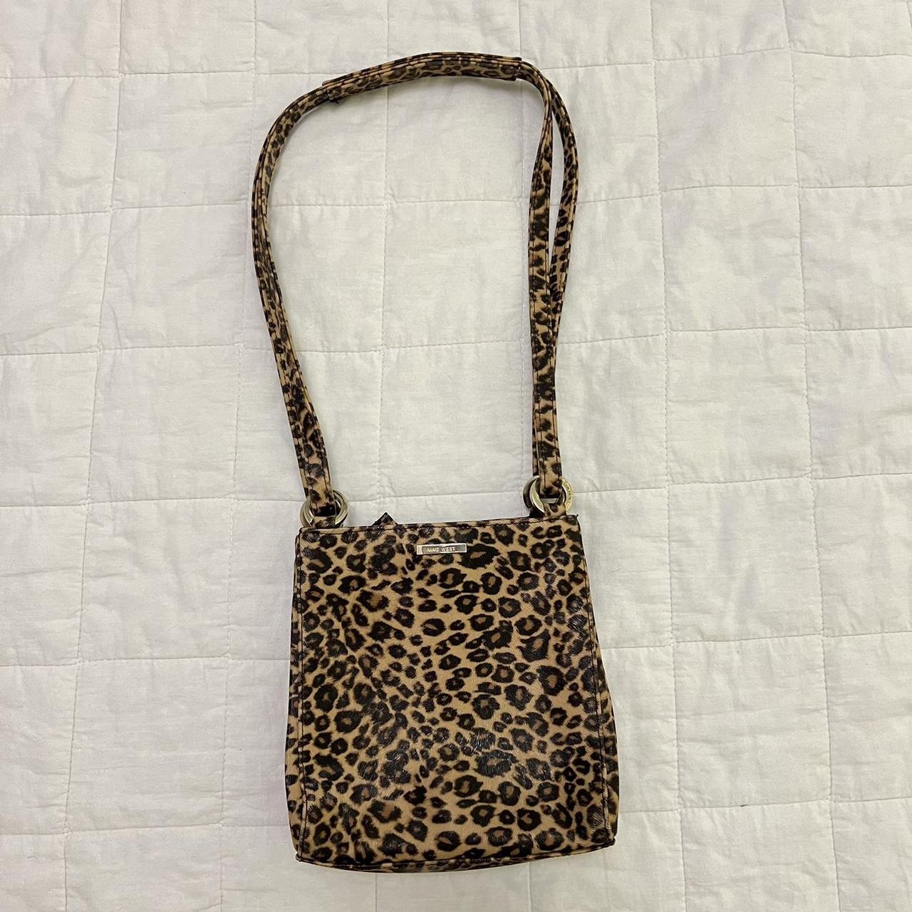 Vintage Cheetah Print Nine West Shoulder Purse/Bag... - Depop