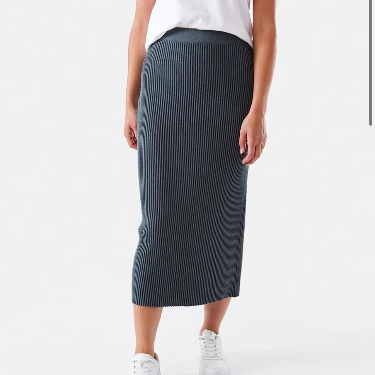 Blue ribbed midi skirt from Kmart Depop