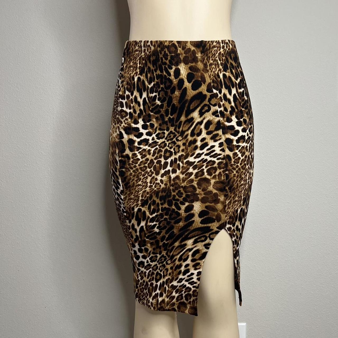 Cheetah Print Pencil Skirt with Slit Super cute