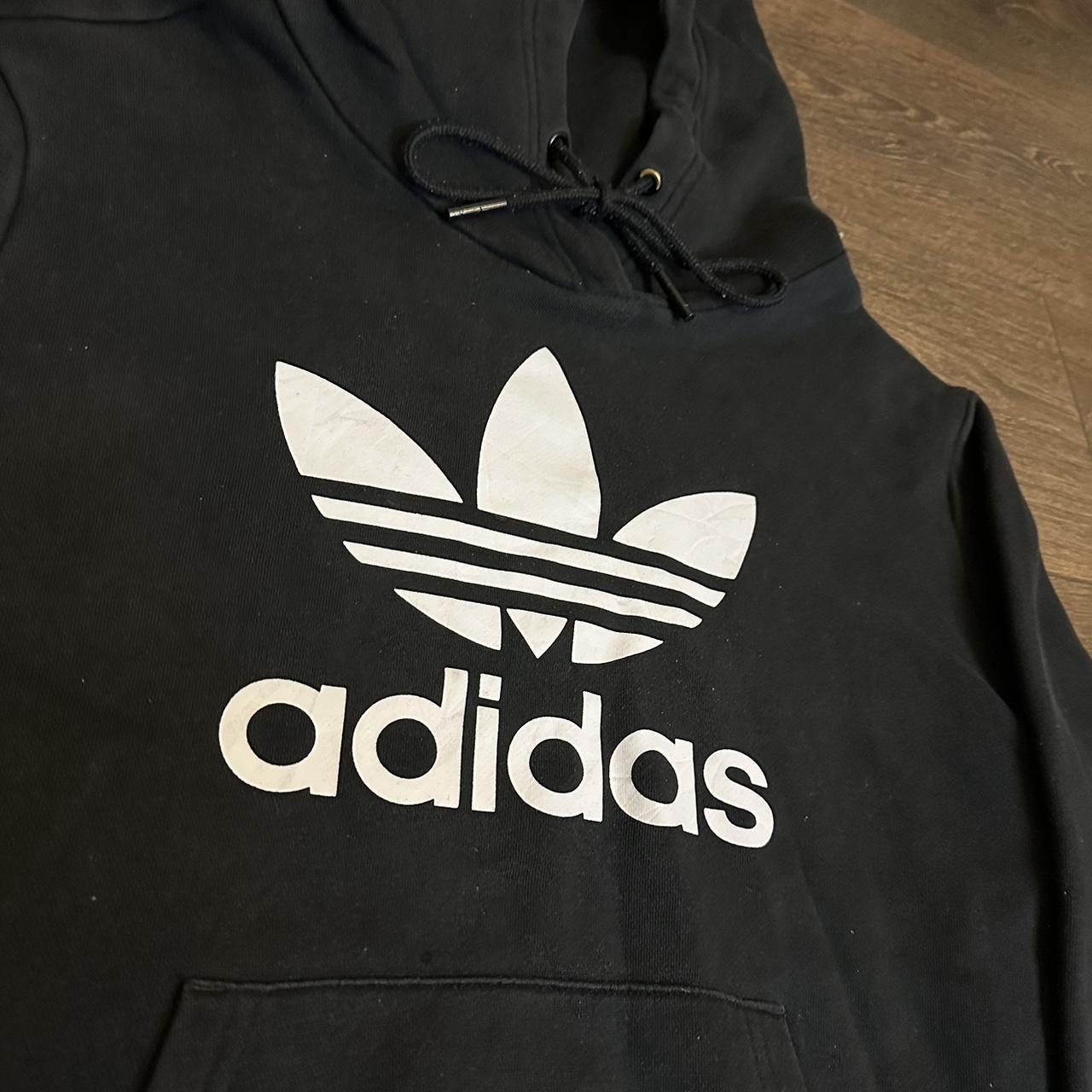 Adidas Women's Black Hoodie | Depop