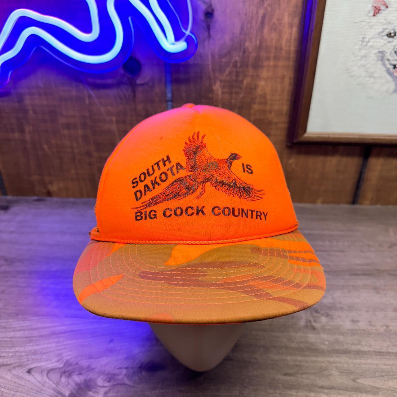 Vintage South Dakota Big Cock Country Orange Camo... - Depop