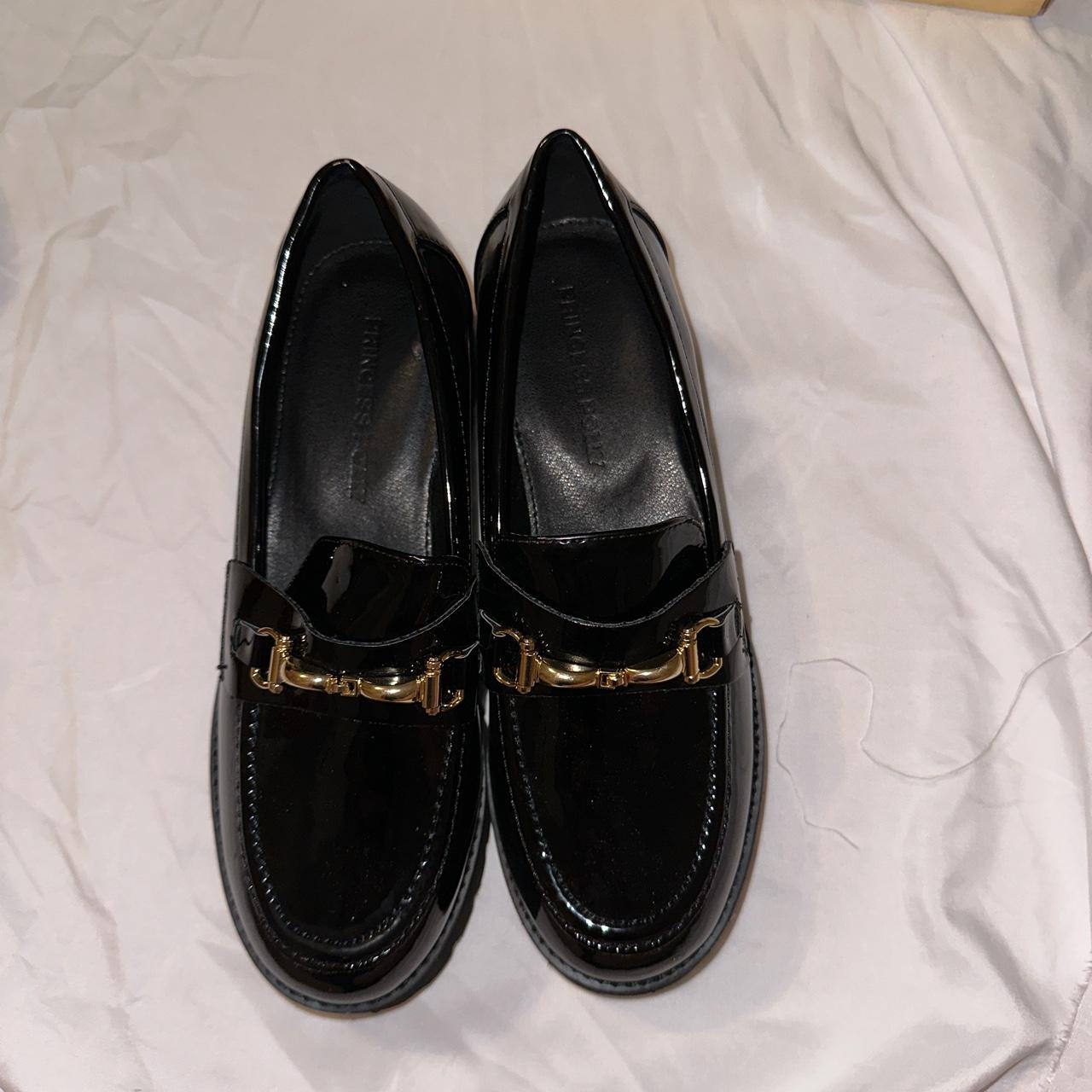 Princess Polly Women's Black Loafers | Depop