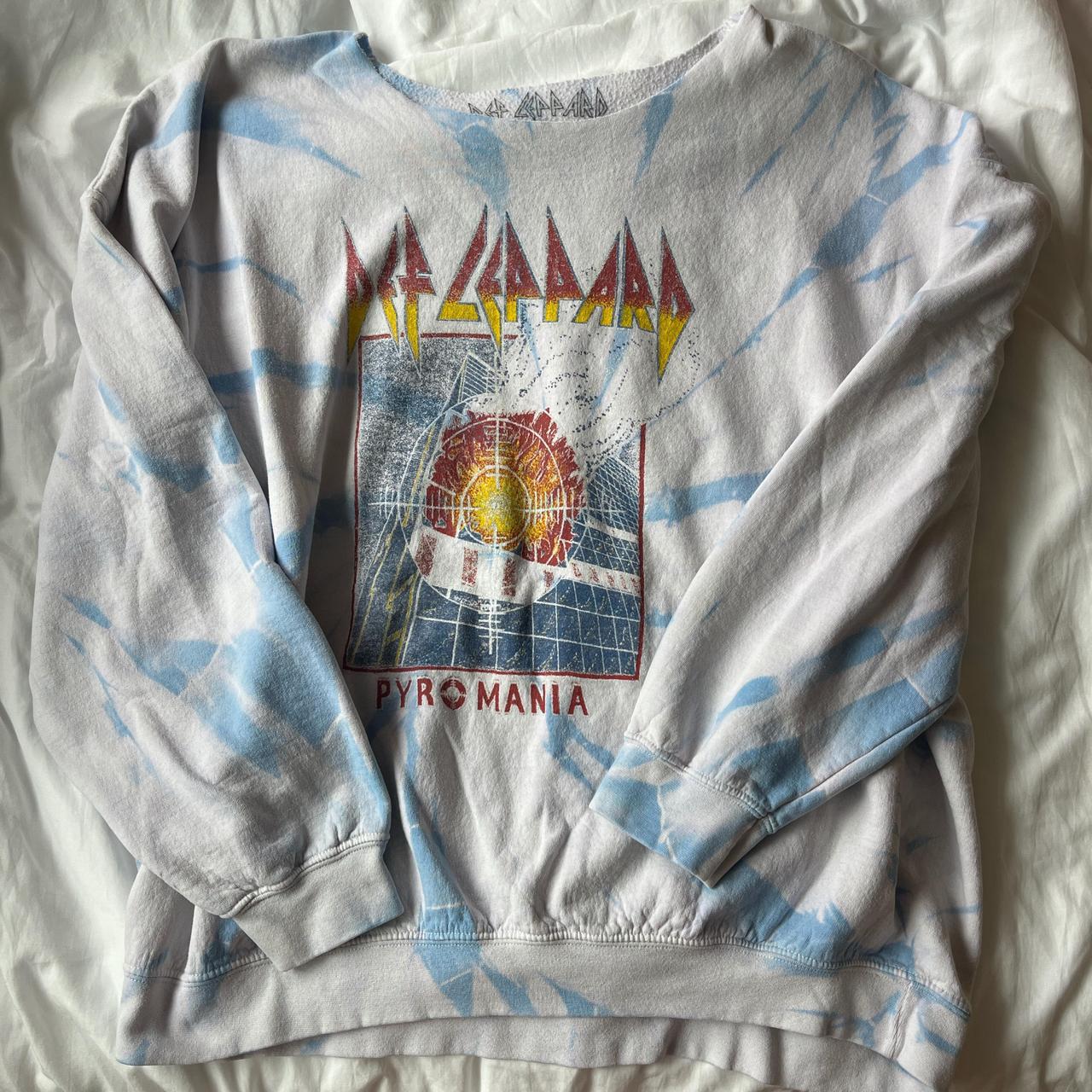 Def leppard blue tie dye sweatshirt sale