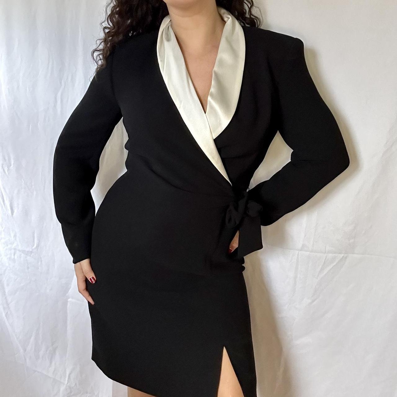 Vintage Jones New York tuxedo style wrap dress.... - Depop