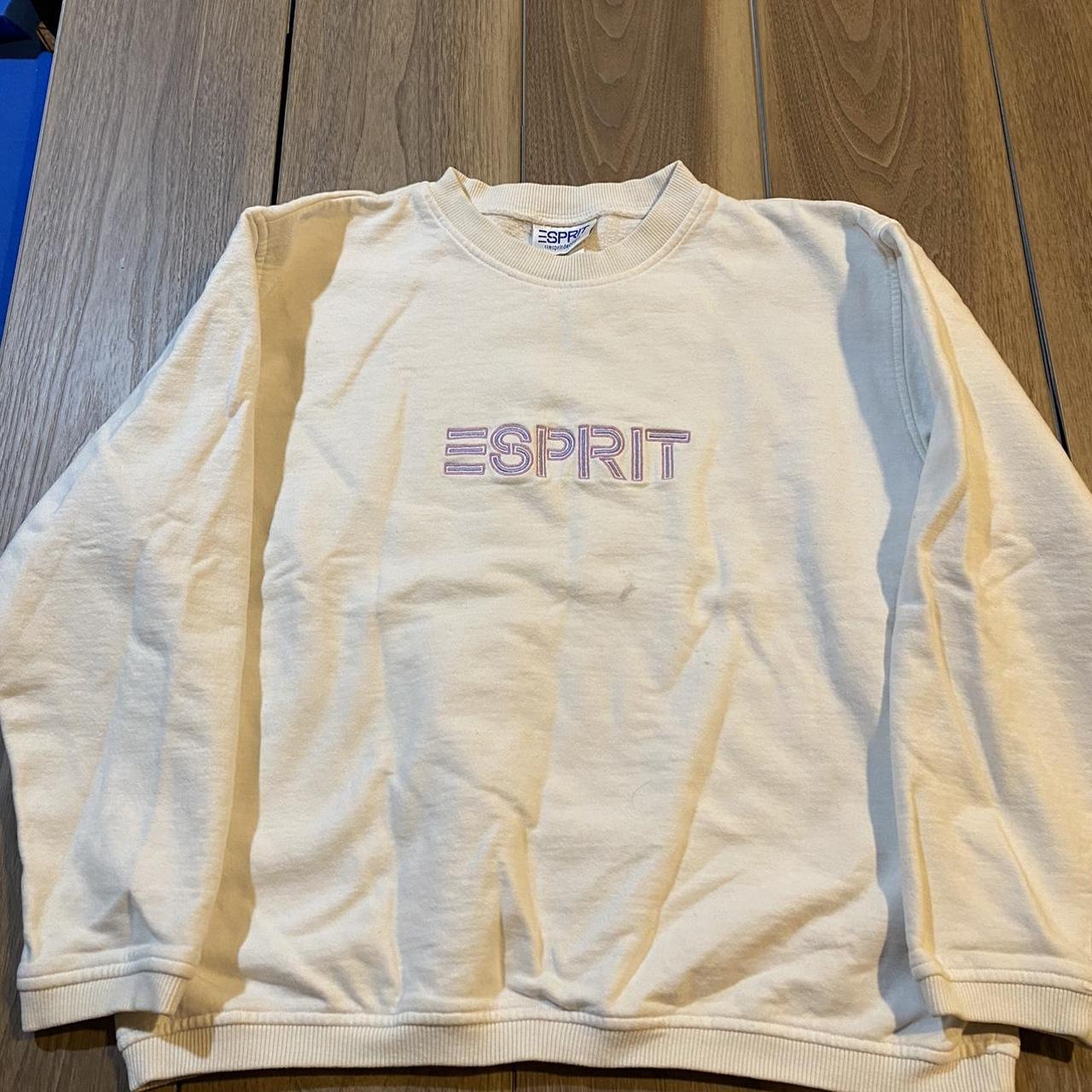 1990s 1980s Vintage Esprit white sweatshirt sz... - Depop