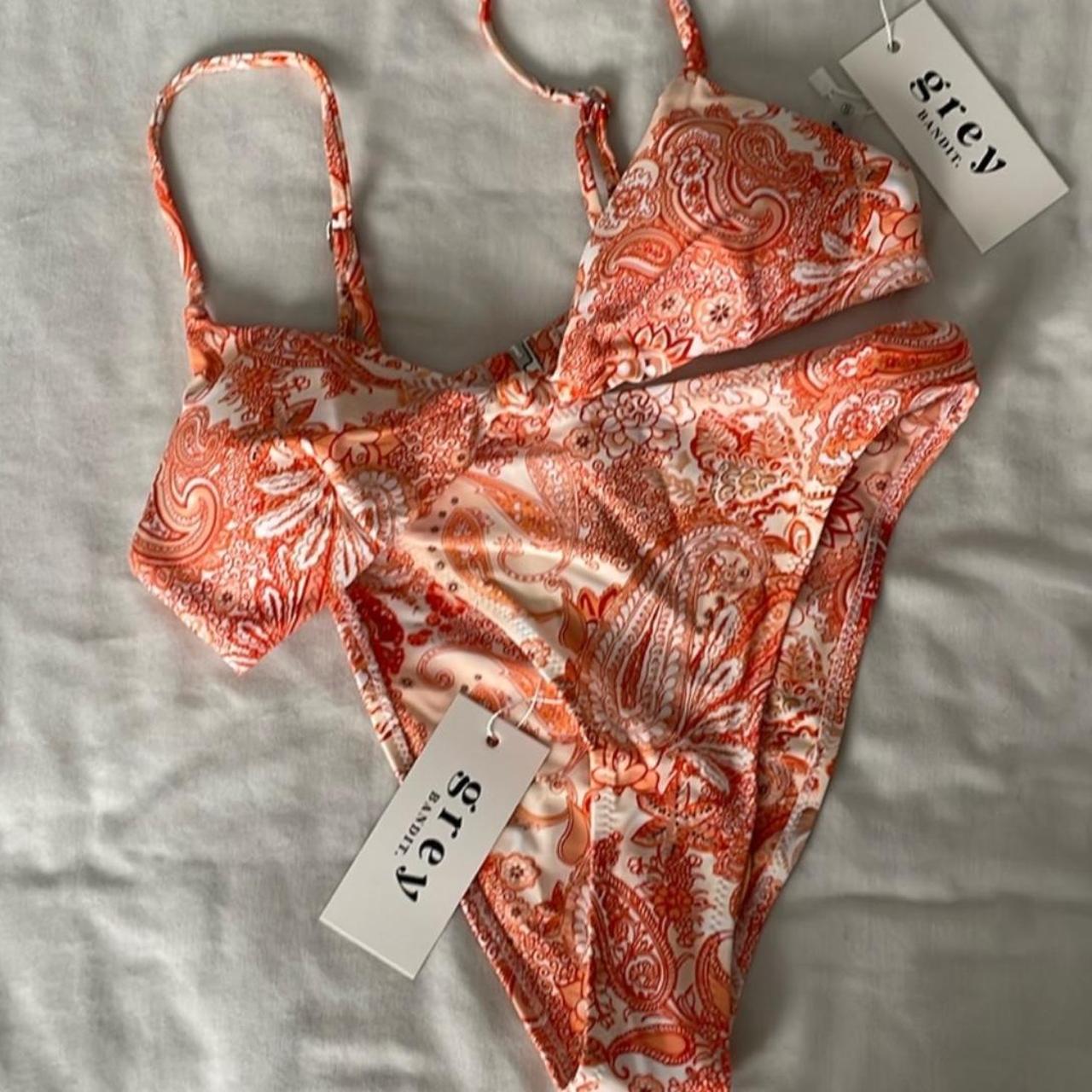 grey bandit mid rise bikini never worn Depop