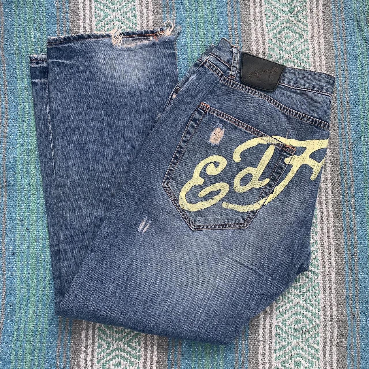 Ed Hardy Script Jeans Size 42 Great condition(small... - Depop