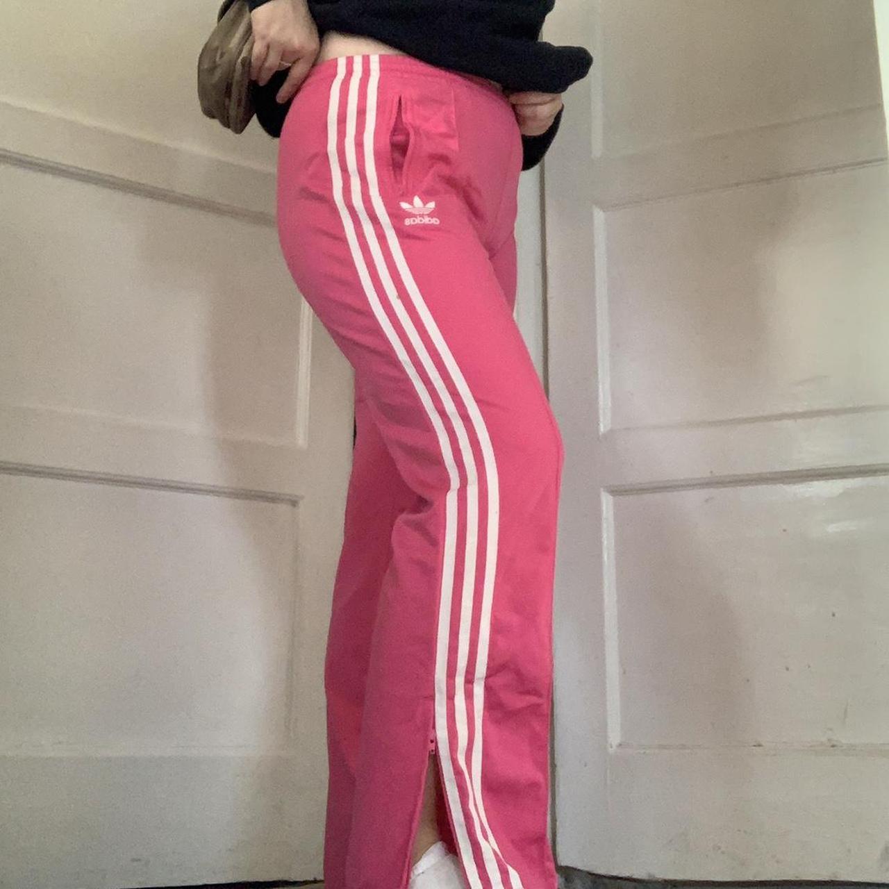 Hot pink adidas originals track suit bottoms! Size 8... - Depop