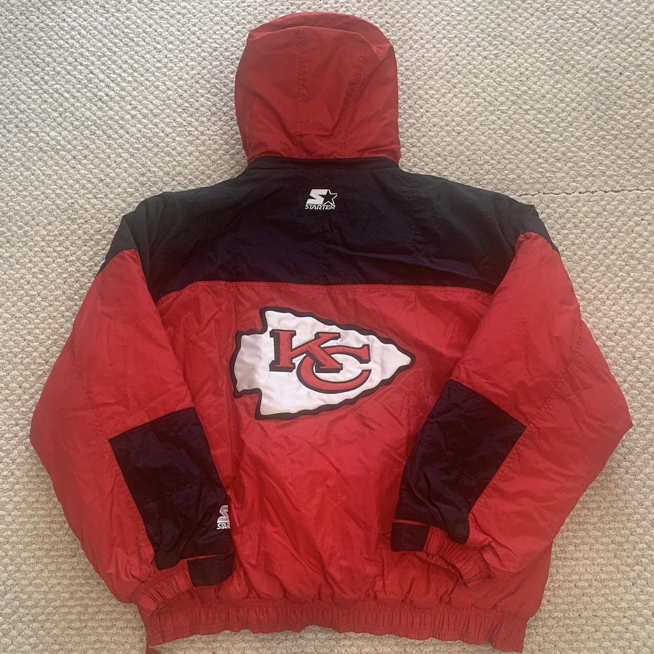 Vintage 90s Kansas City Chiefs Puffer Starter Jacket - Depop