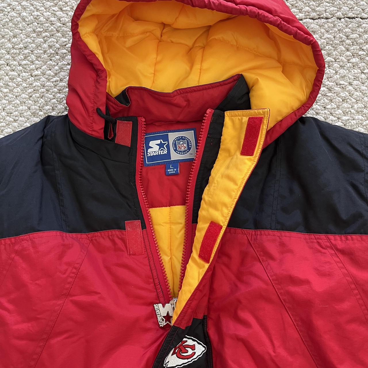 Vintage Starter Kansas City Chiefs Puffer Jacket - Depop