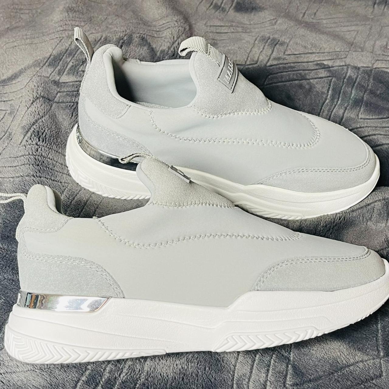 Mallet Kids Sock Style Grey Slip On Trainers UK... - Depop