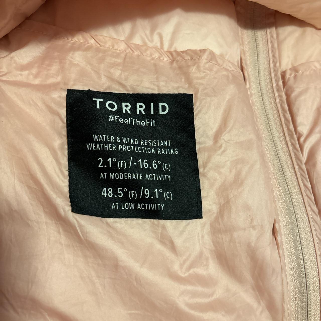 Torrid Pink iridescent puffer jacket, inside and... - Depop