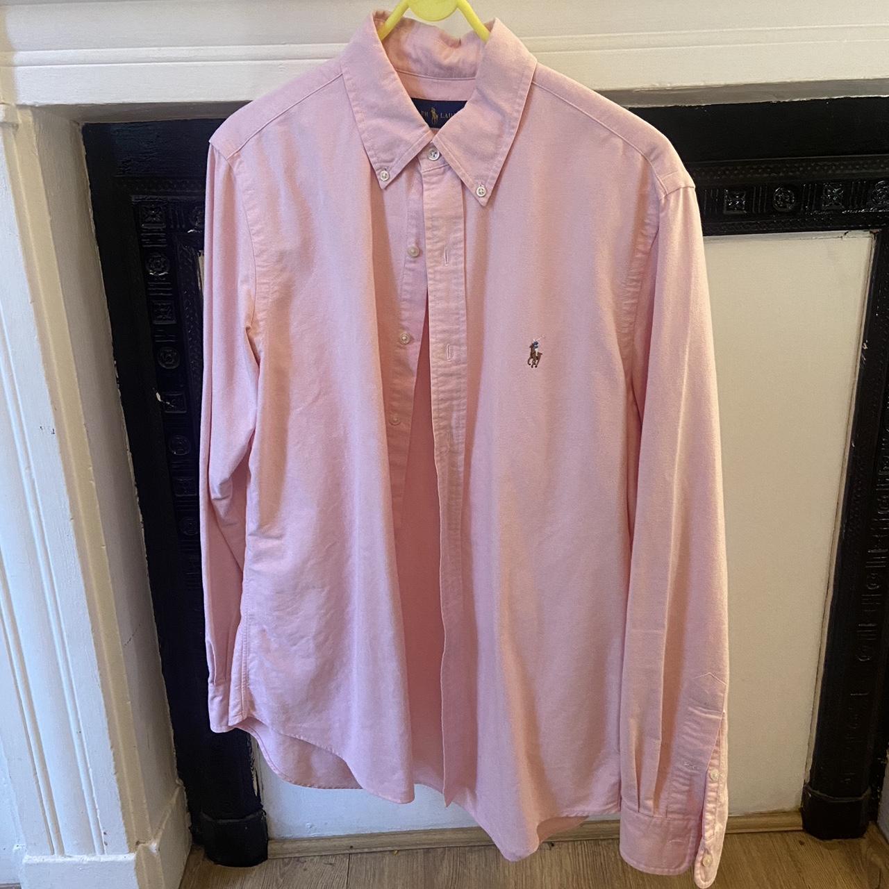 Men’s Pink Ralph Lauren Shirt. Size Medium. - Depop