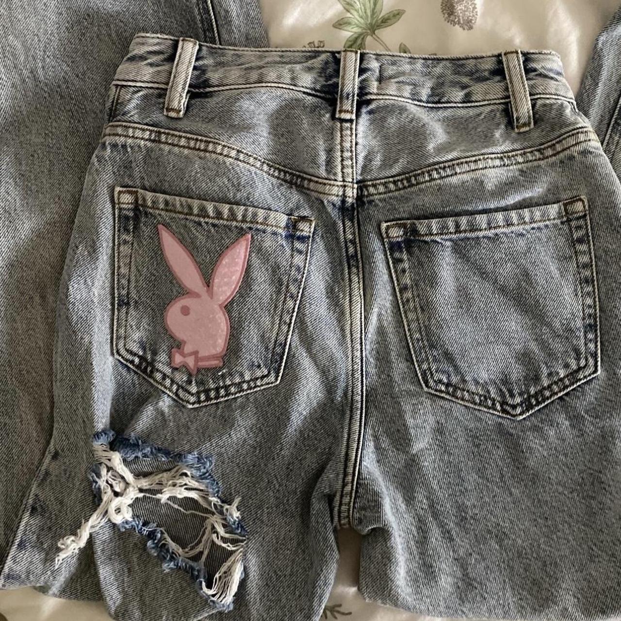 high waisted limited edition playboy jeans size 22... Depop