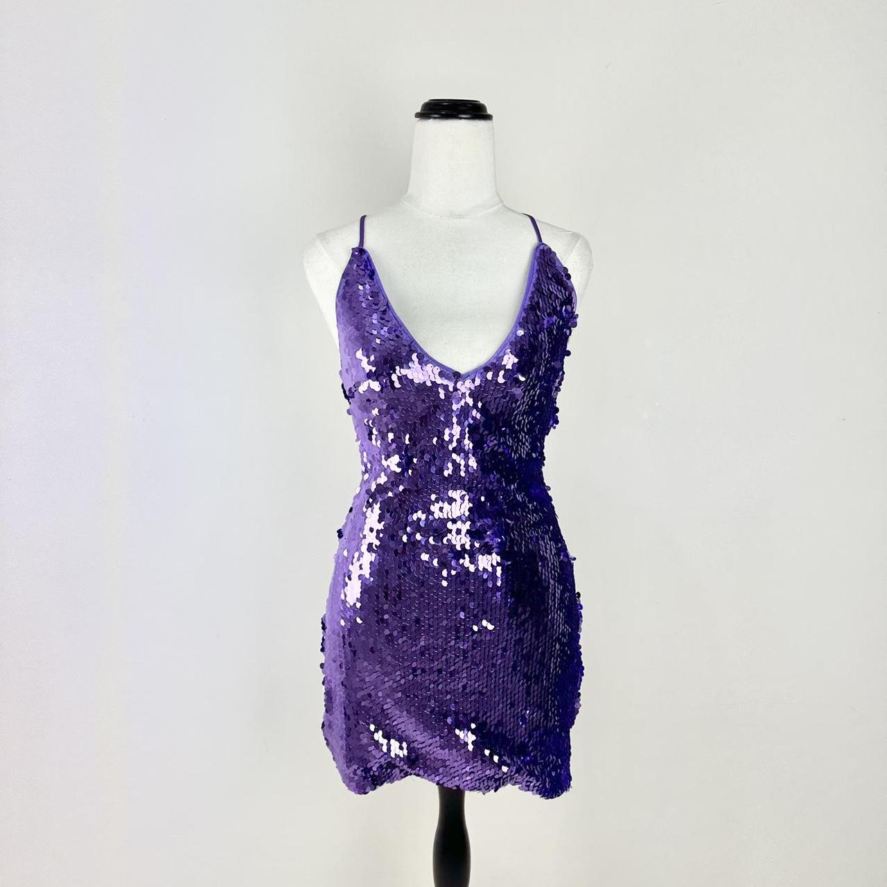 MICHAEL COSTELLO x REVOLVE TAJA PURPLE SEQUIN Depop