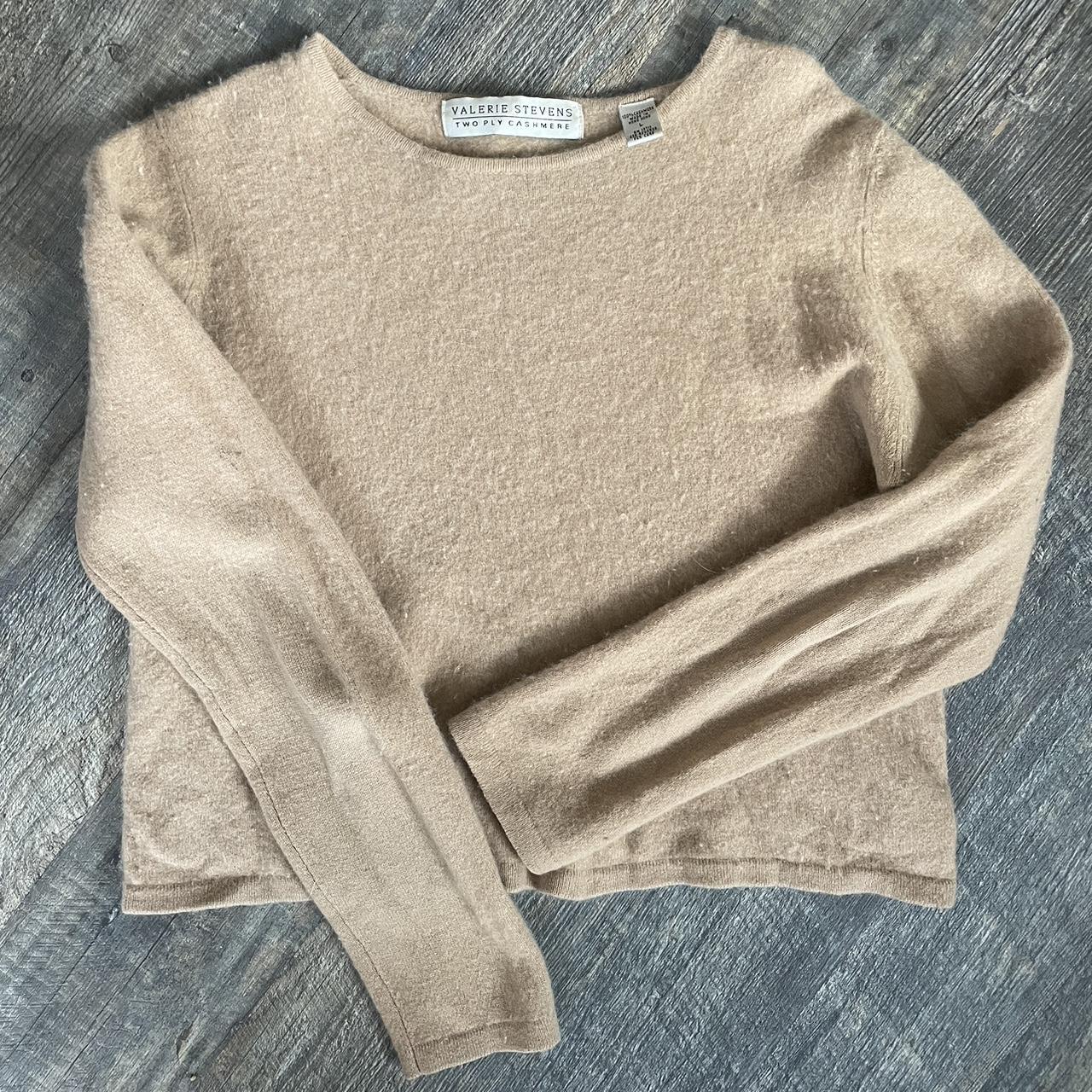 vintage cashmere cropped sweater. a few minor flaws... - Depop