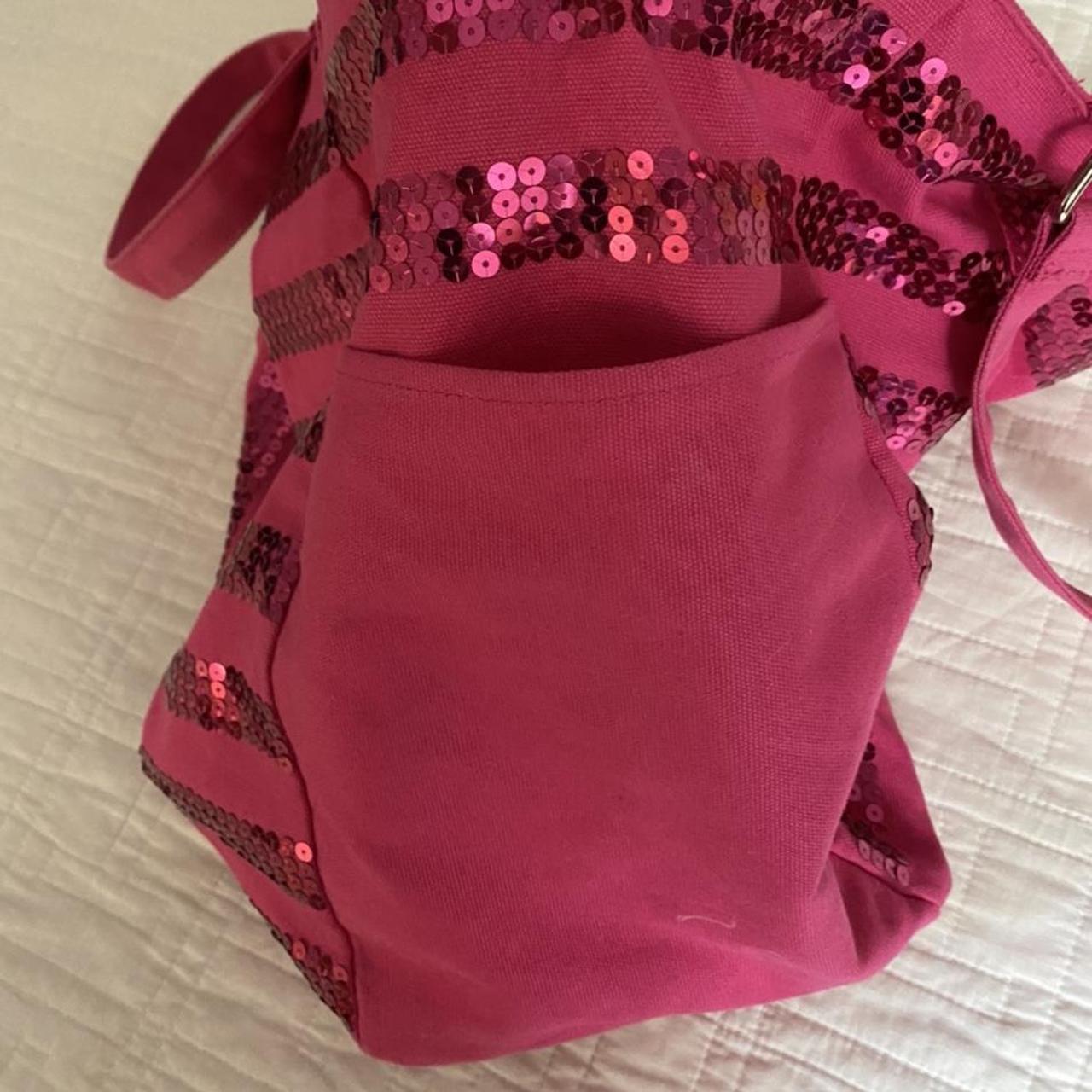 Victoria's Secret tote 💕 bright pink with sequin - Depop