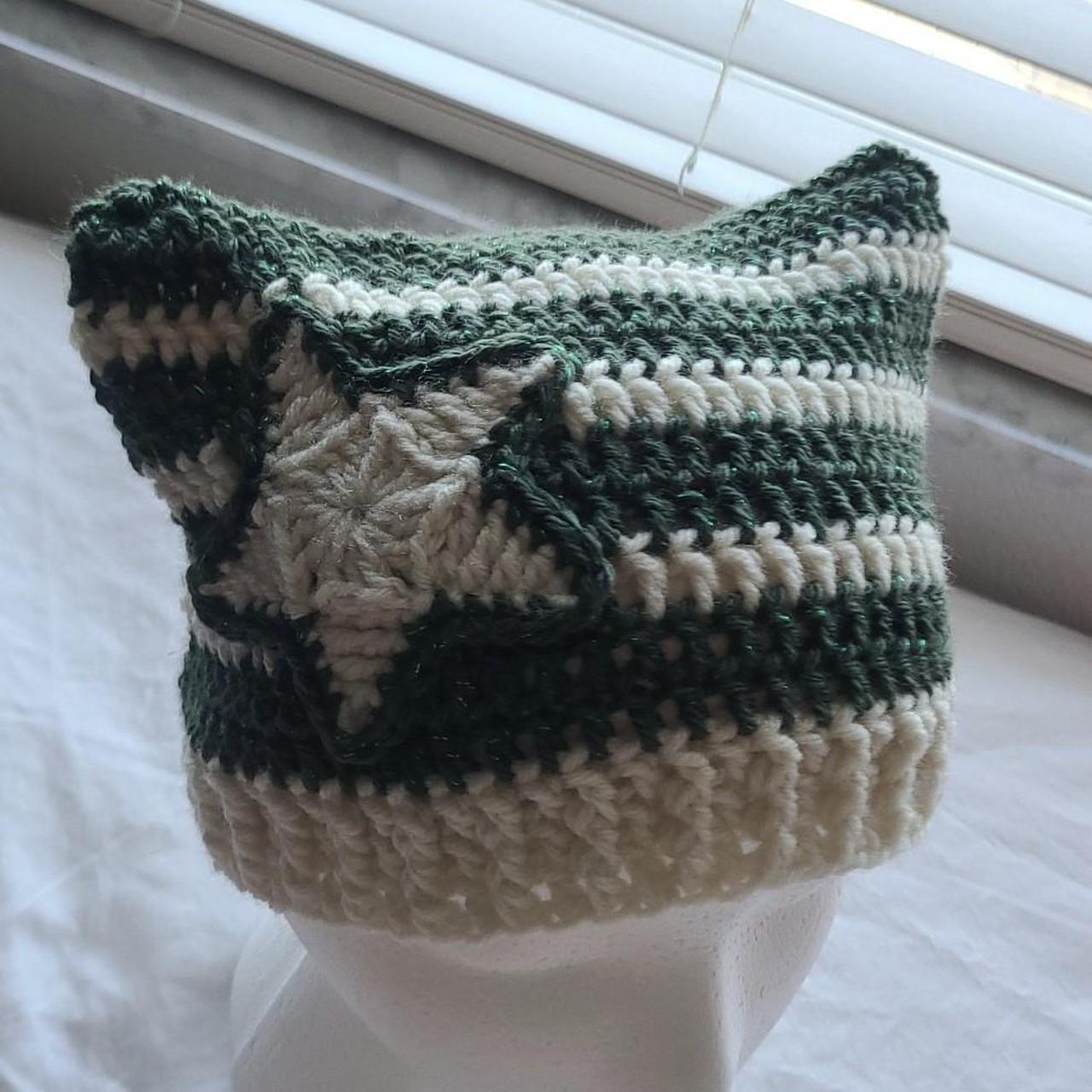 crochet star fuzzy cat hat !! us shipping only 100% - Depop