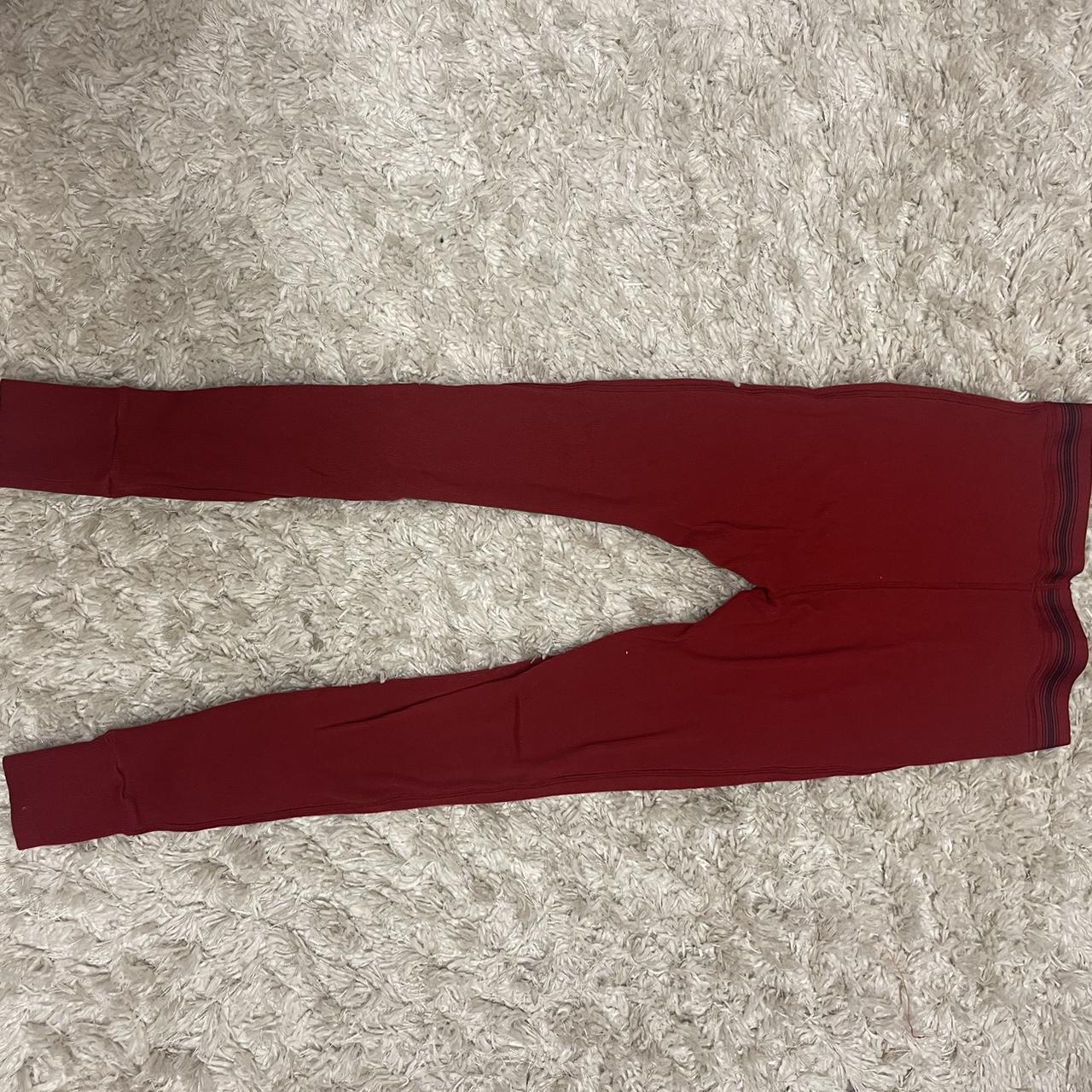 small red skims loungewear cuffed bottom leggings. - Depop