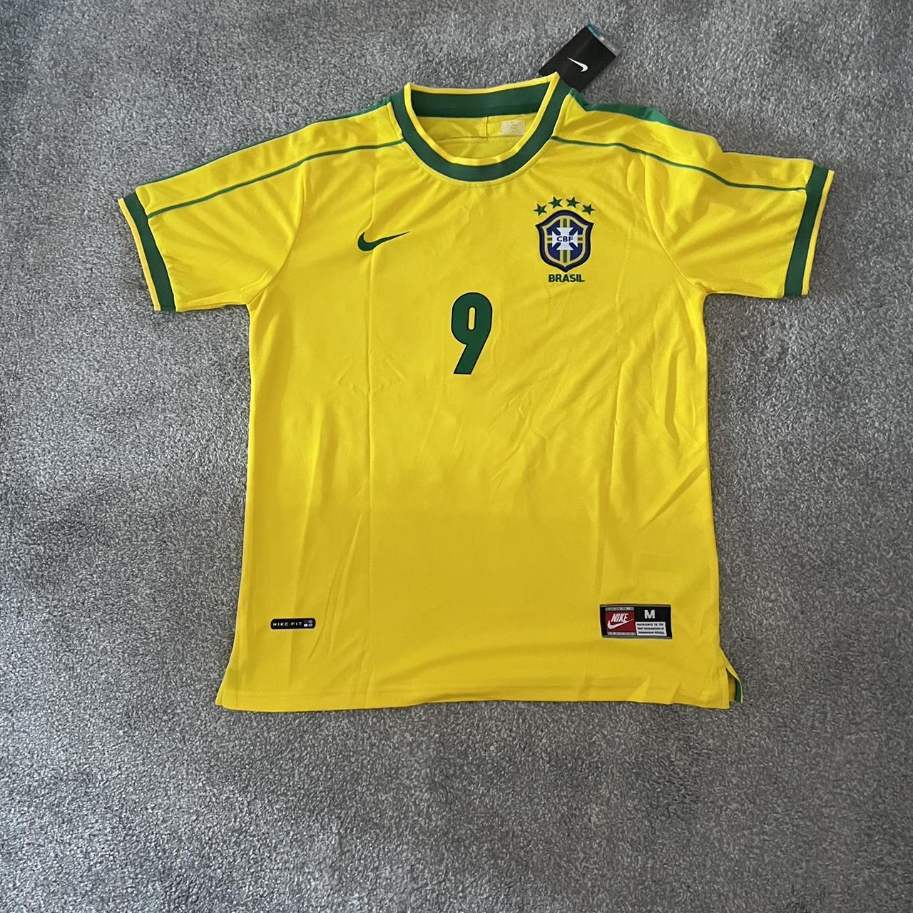 Brazil 2003 football shirt, Ronaldo 9 on the back,... - Depop