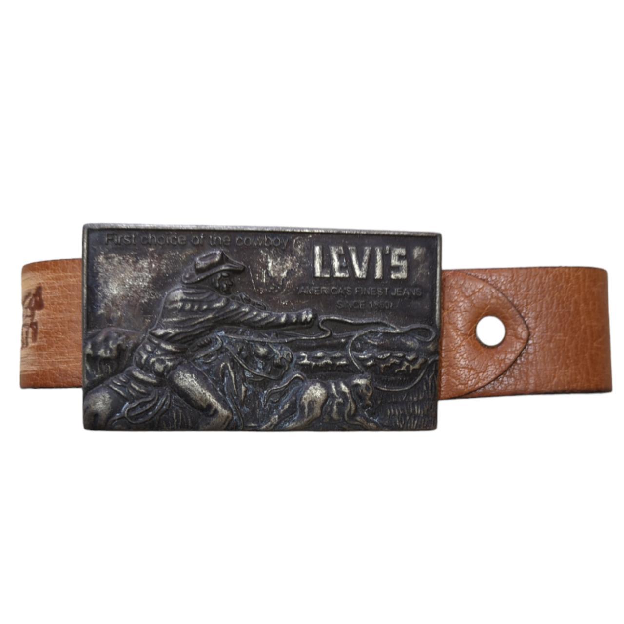 Levis Mens Brown 501 Belt Rare Belt Buckle Brand:... - Depop