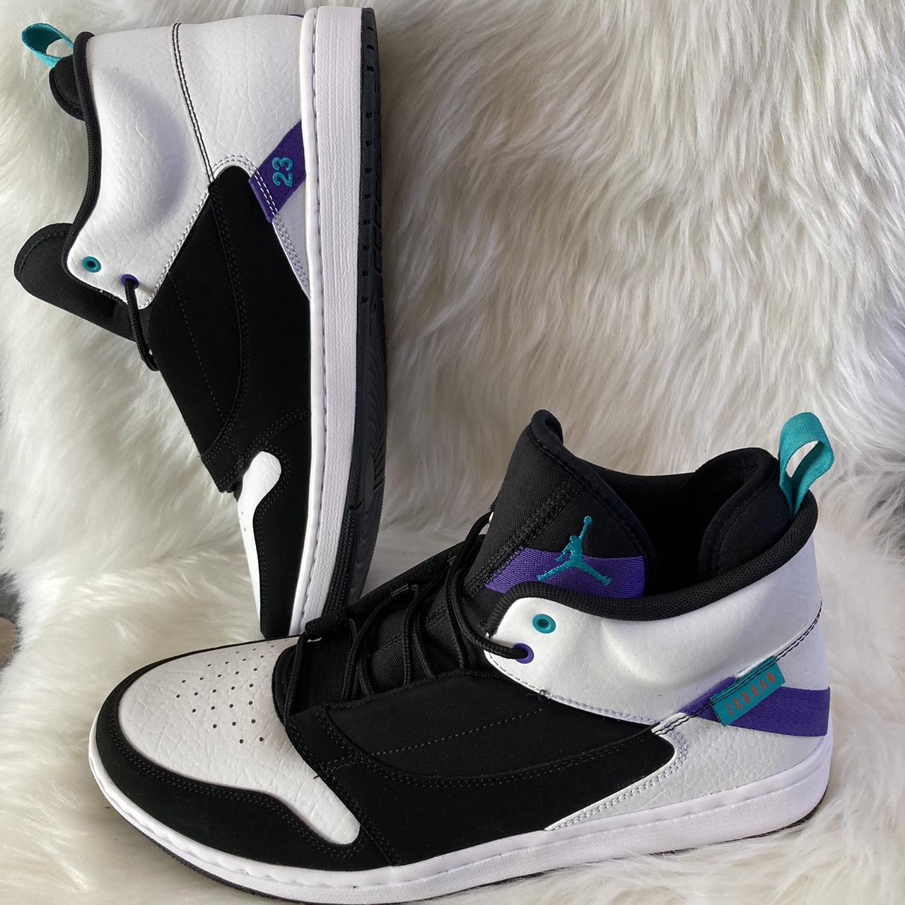 jordan fadeaway shoes black and white