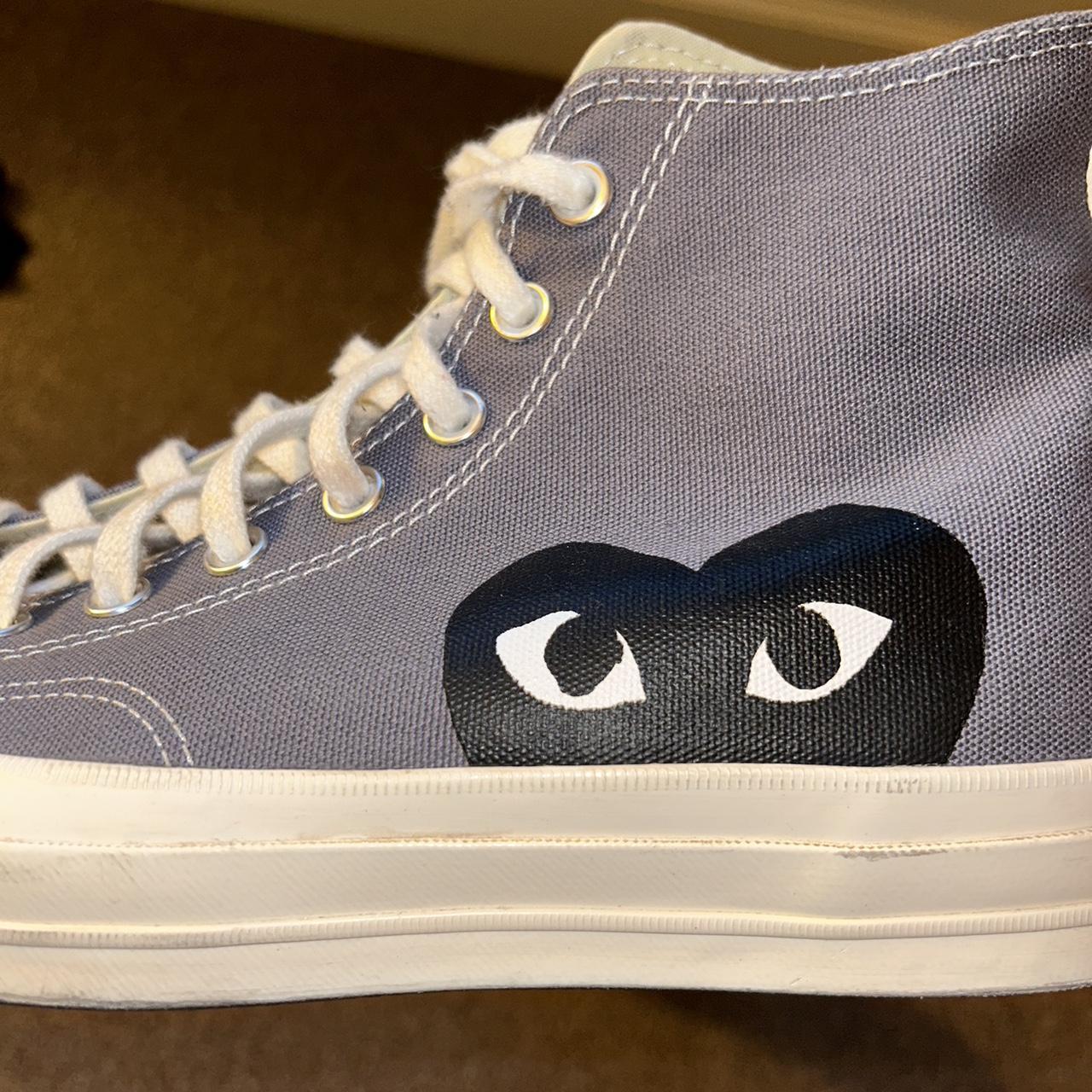 Blue CDG Converse. I just bought them off of Depop... - Depop