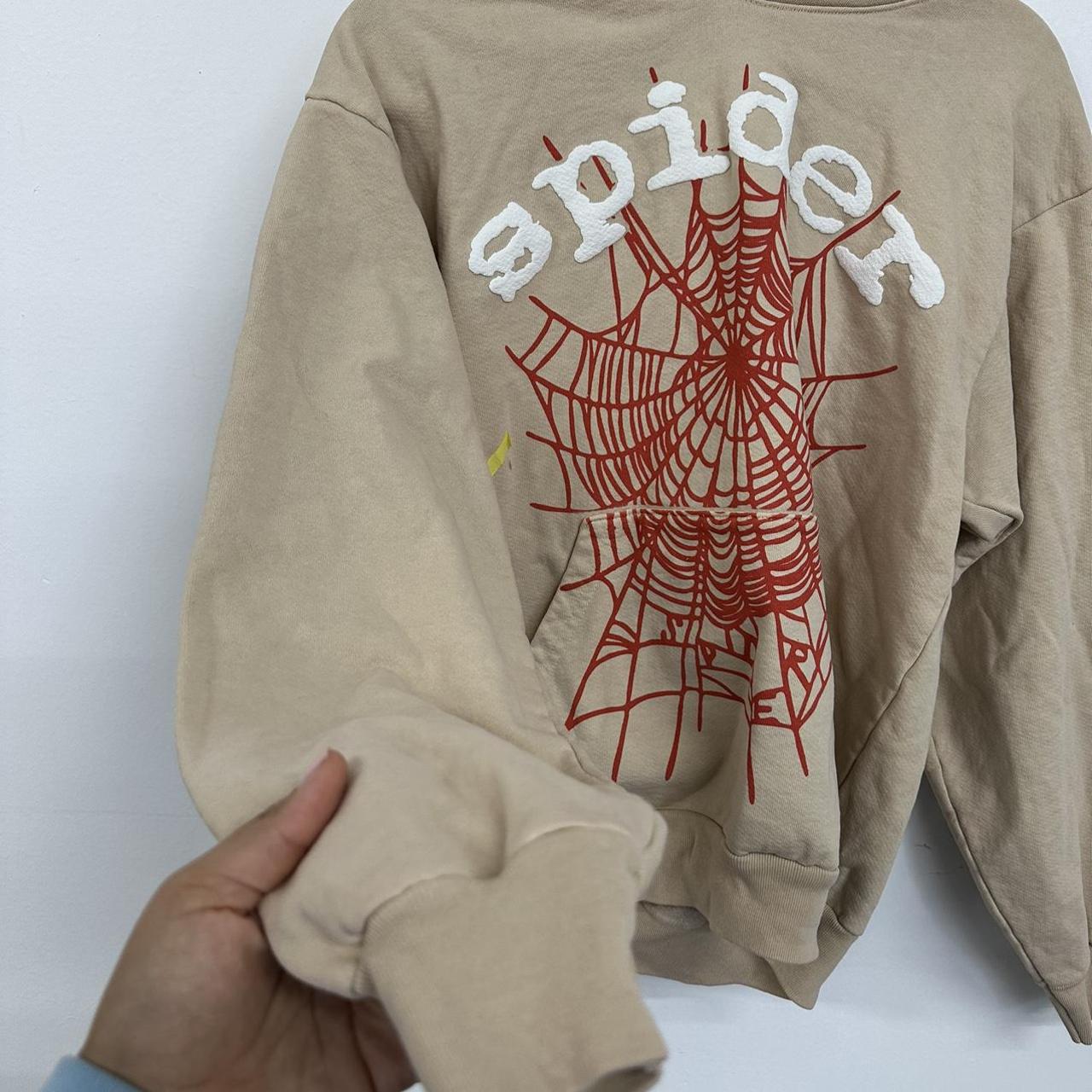 Spider Worldwide Men's Tan Hoodie | Depop