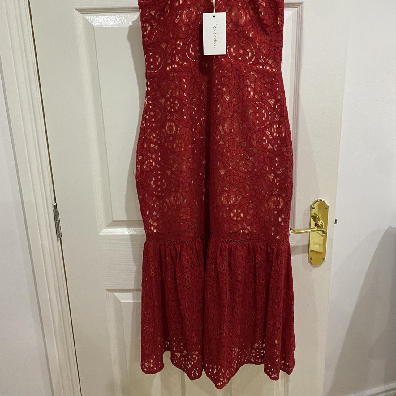 Foxiedo dress Red lace with flesh coloured lining... - Depop