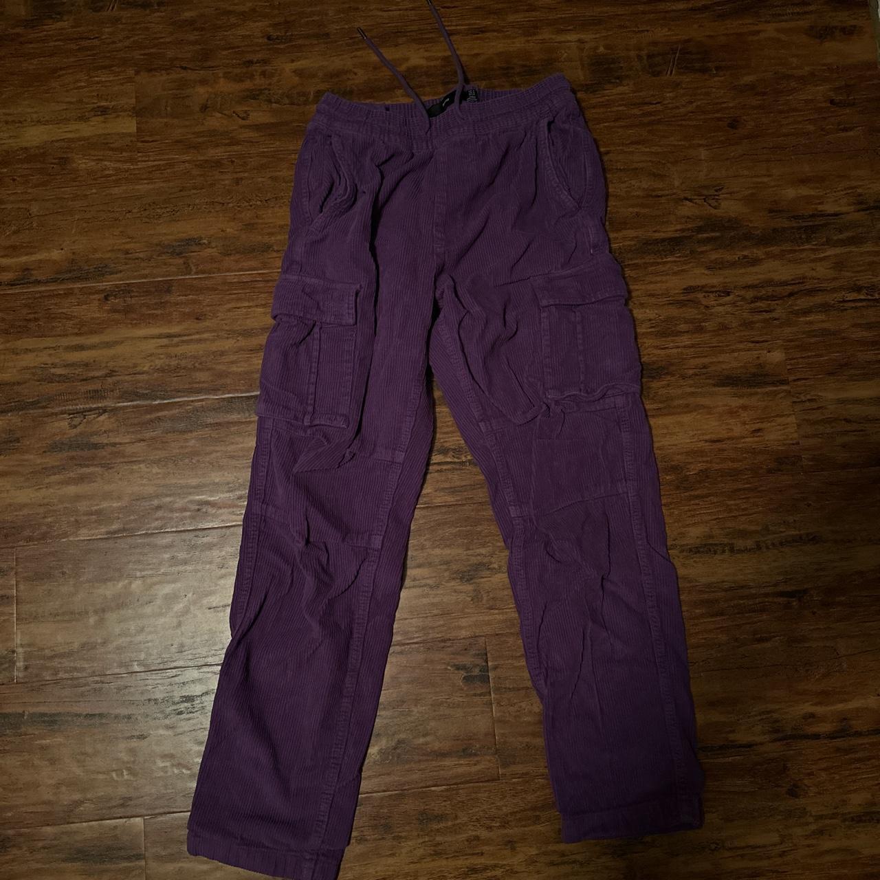 Black & Purple Cargo Pants – crowstarclothing