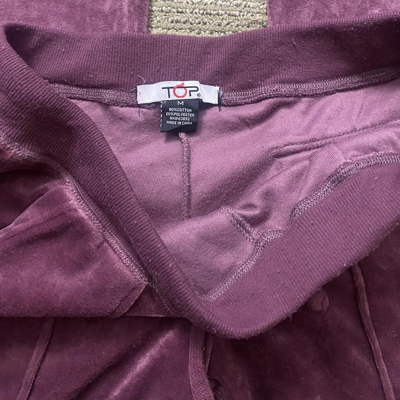 Y2K purple velour tracksuit pants! has large pockets... - Depop