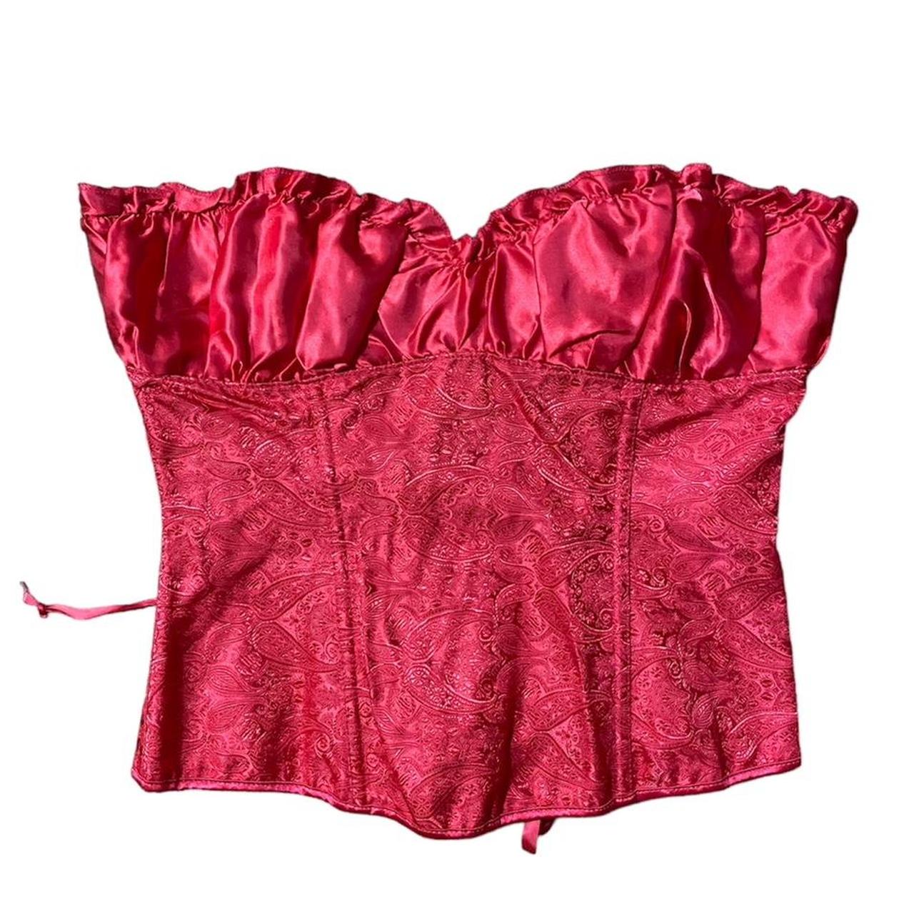 red corset top in perfect condition. laces... Depop