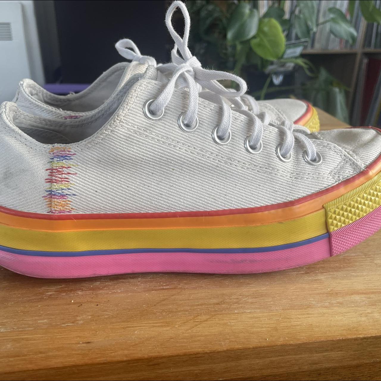 Rainbow converse low tops on sale