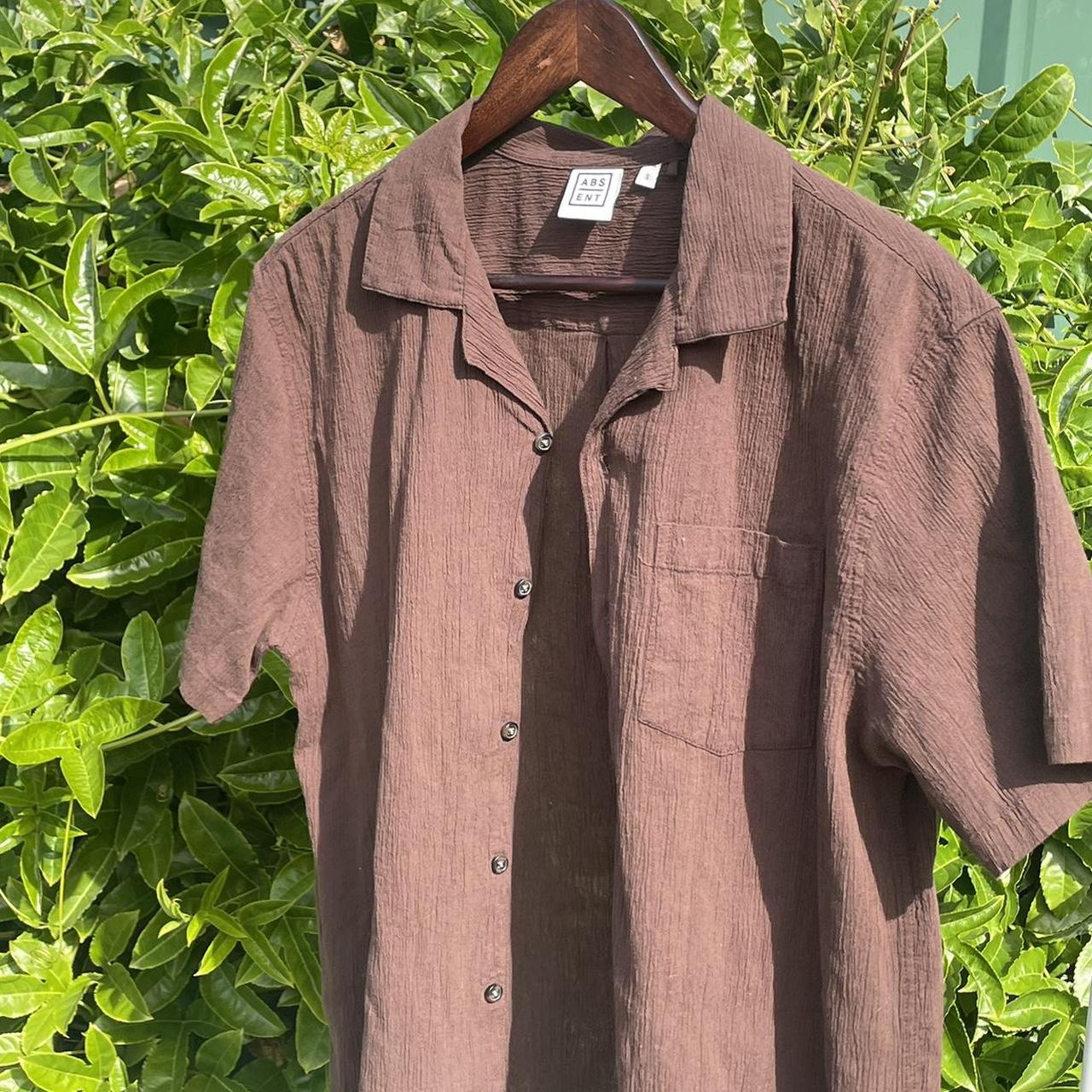 absent-men-s-tan-and-brown-shirt-depop