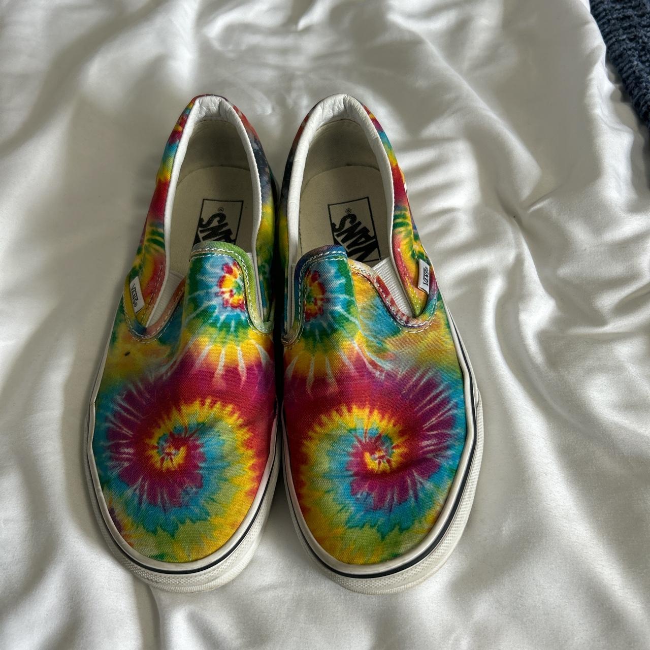 Journeys exclusive Tie Dye vans slip ons Size men’s... - Depop