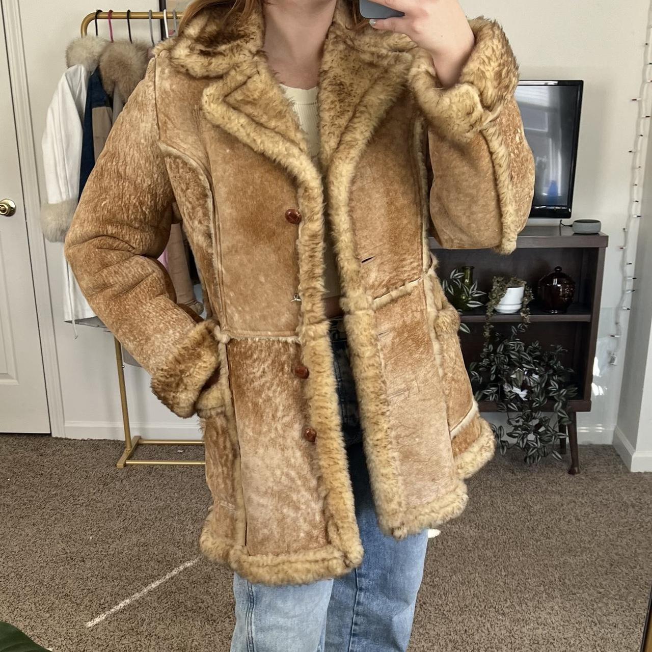 Vintage shearling hot sale coat womens