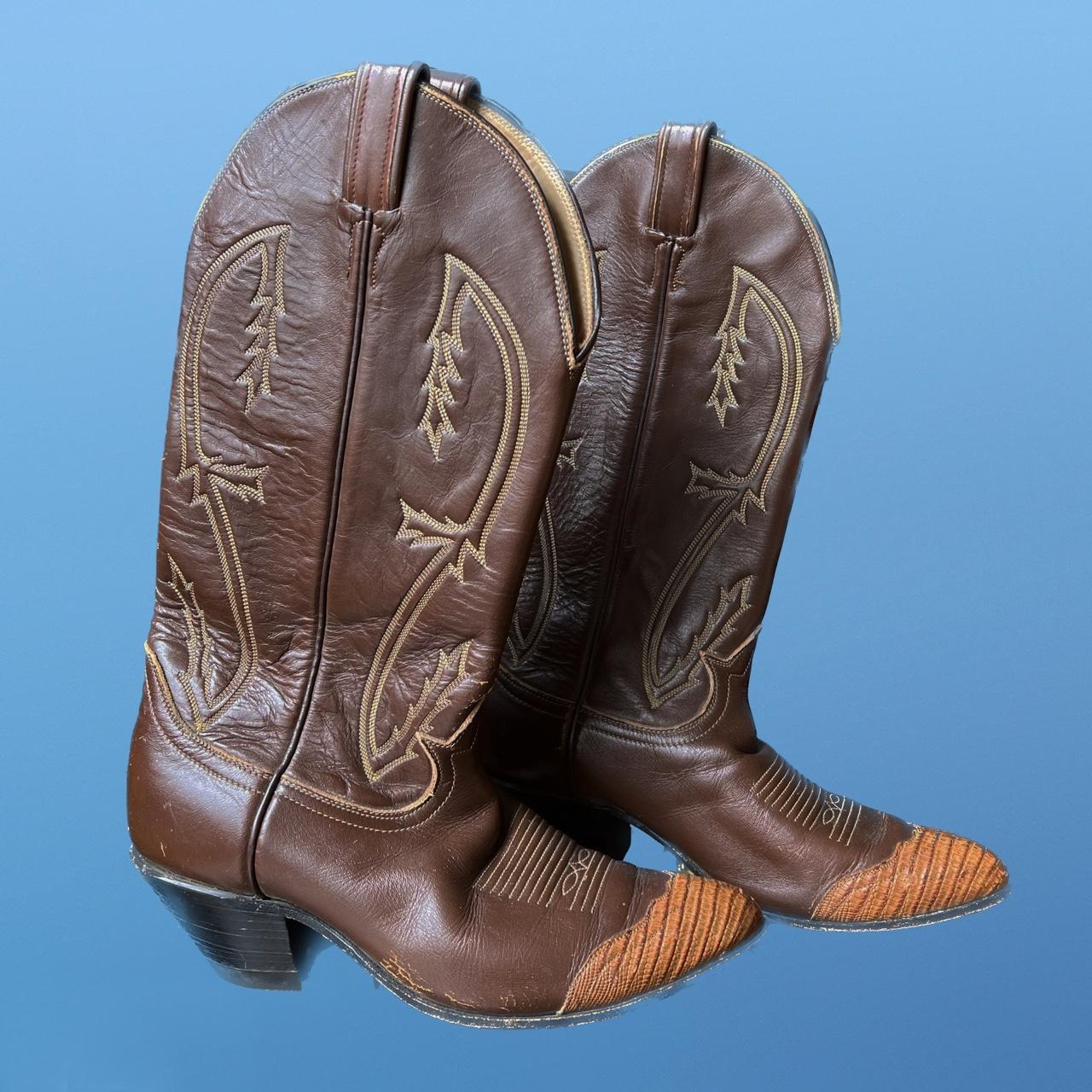 Vintage Tony Lama western cowboy boots. Made in